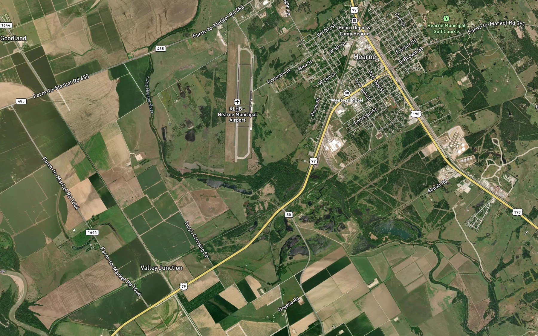 Satellite map of the Sandy Creek