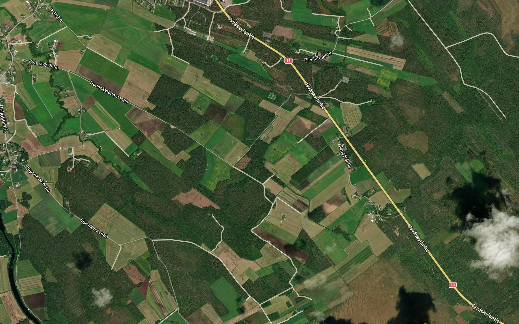 Satellite map of the Pitkankankaanoja