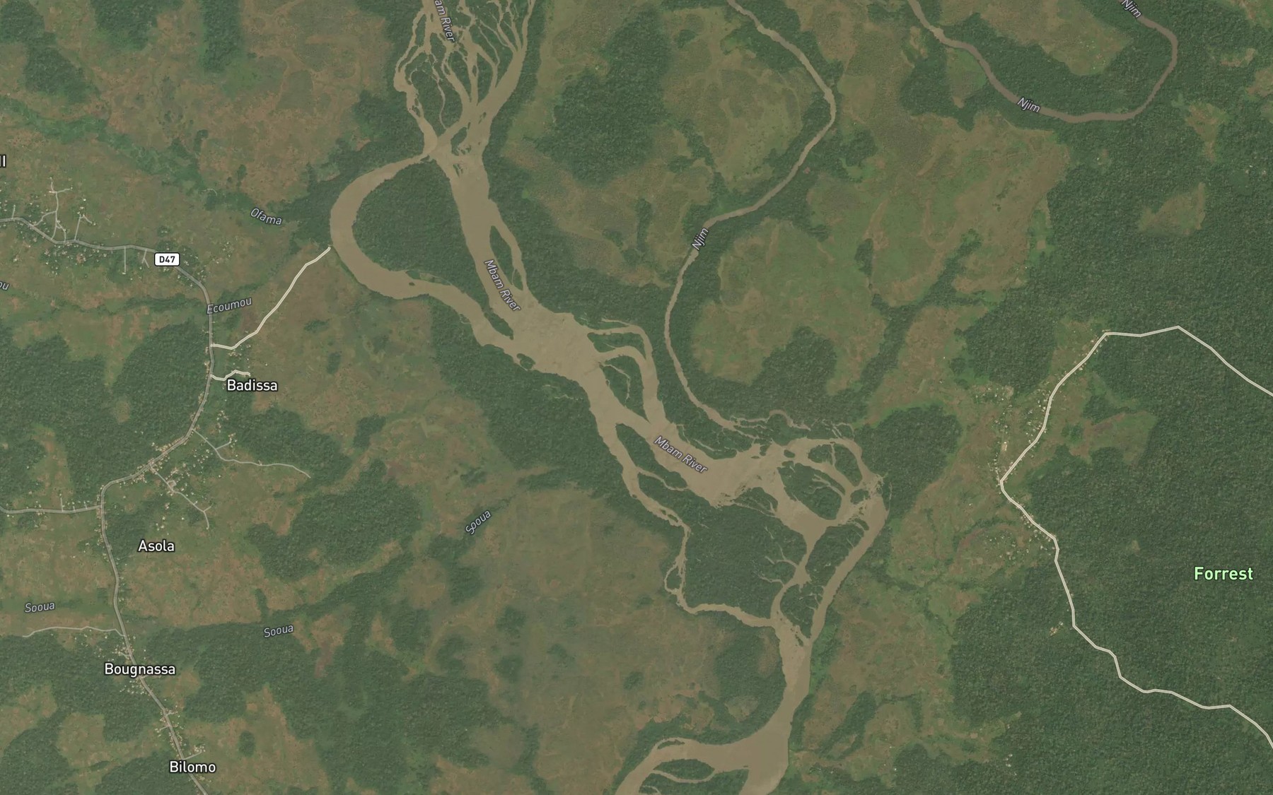 Satellite map of the Isooua