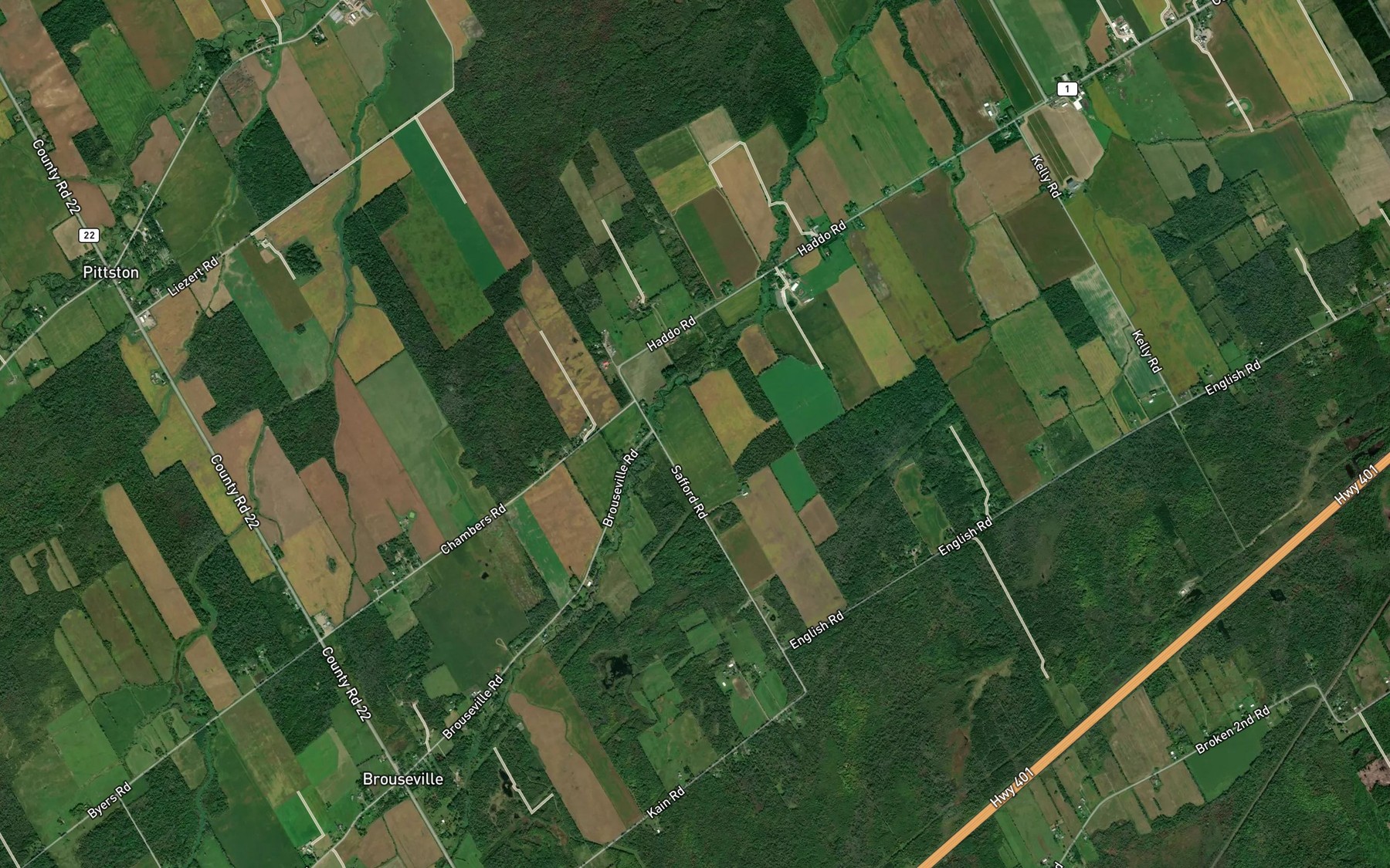 Satellite map of the Barkley Drain