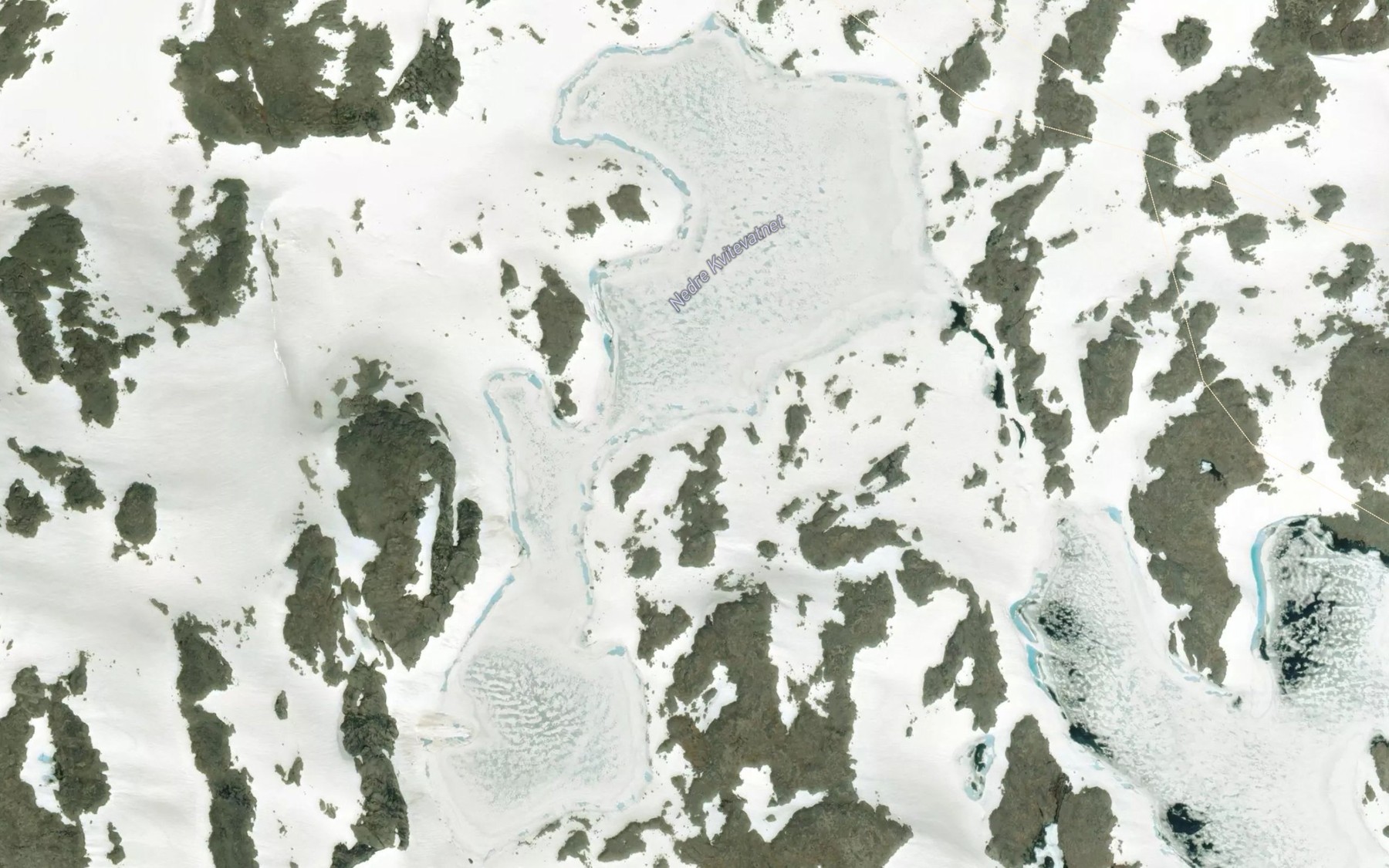 Satellite map of the Kvitevatnet,nedre