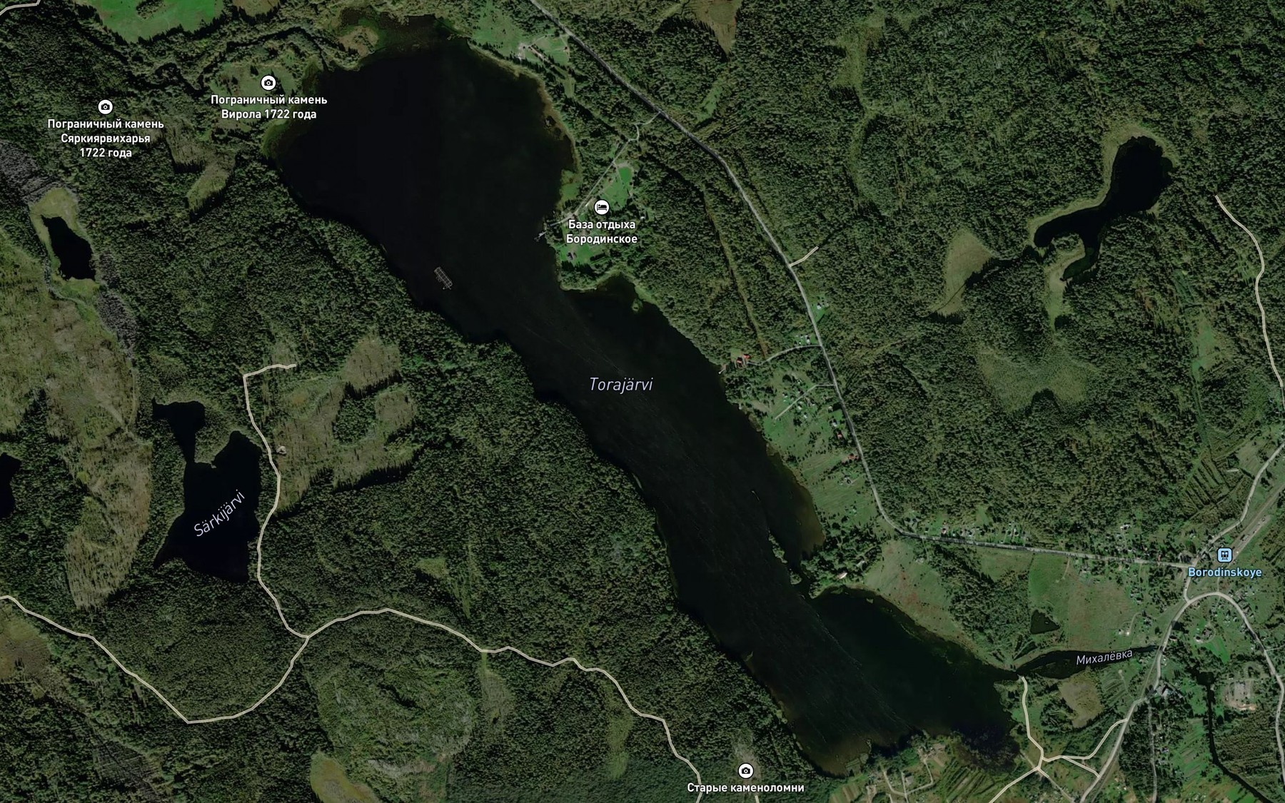 Satellite map of the oz. Borodinskoe