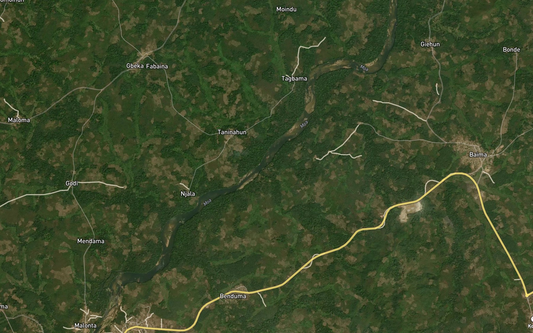 Satellite map of the Potoya