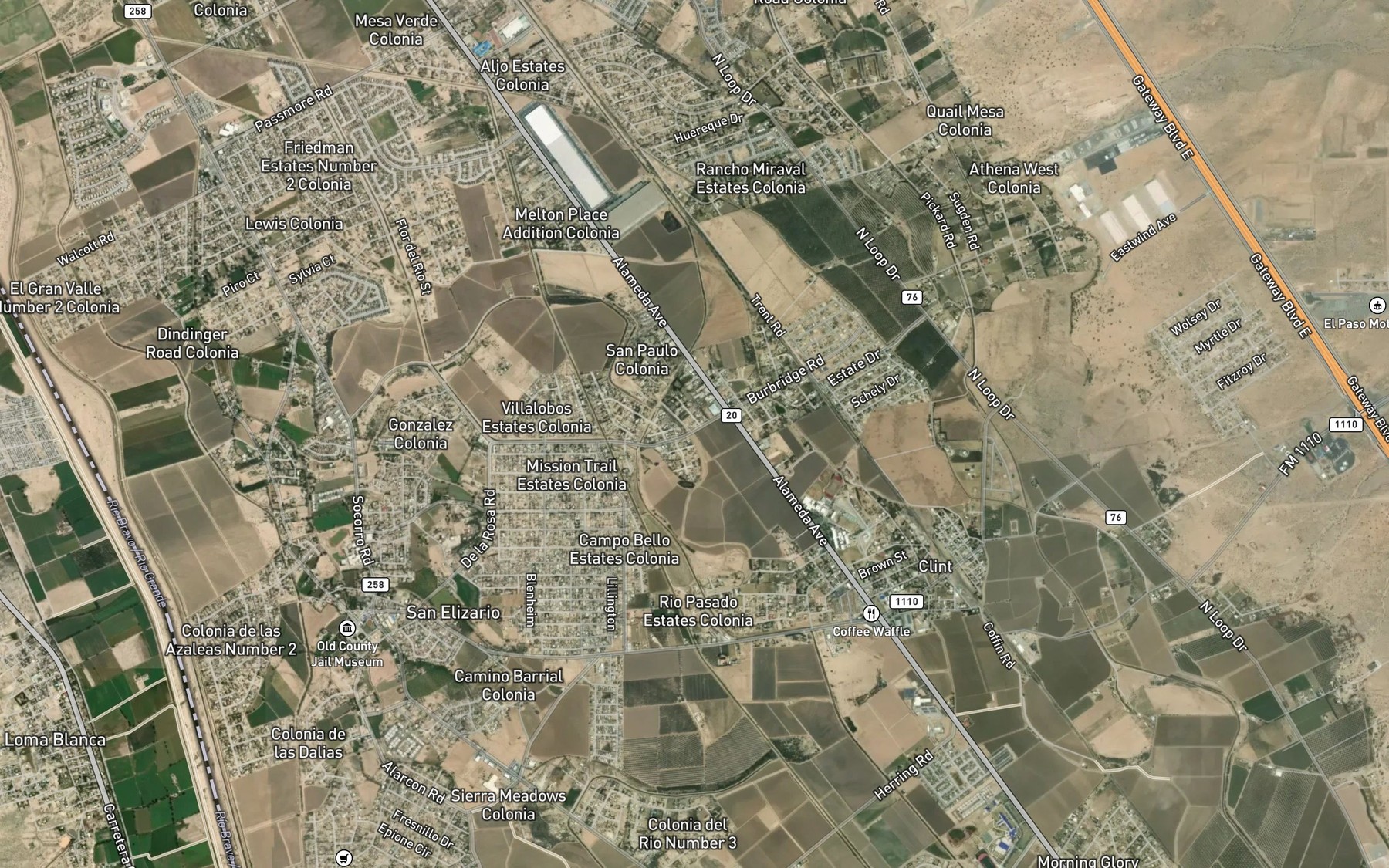Satellite map of the Rodriquena Lateral