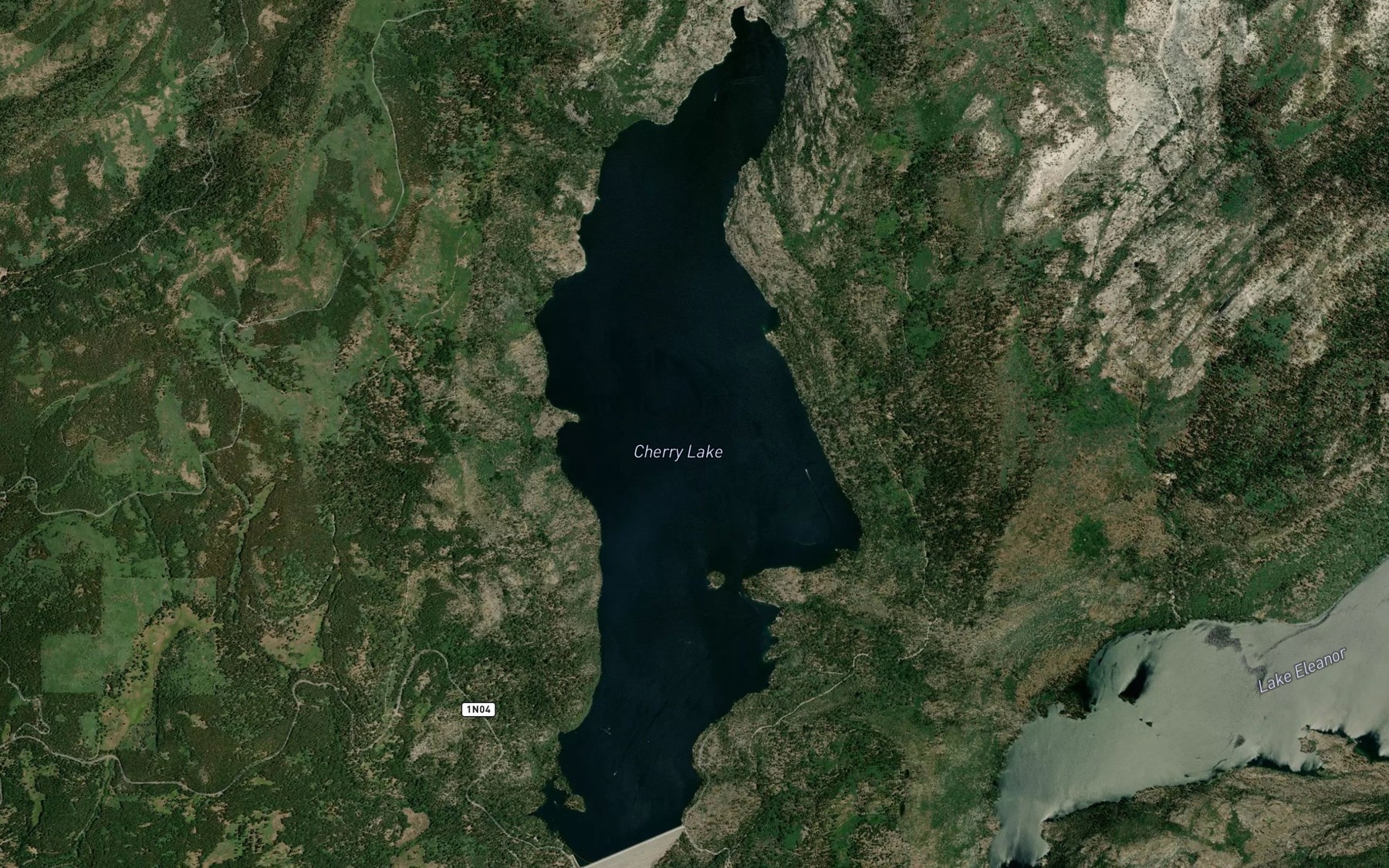Satellite map of the Cherry Lake
