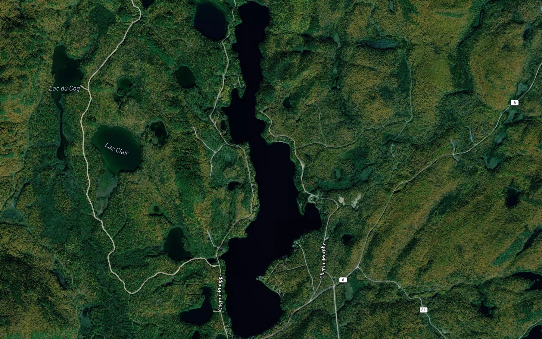 Satellite map of the Lac du Corbeau