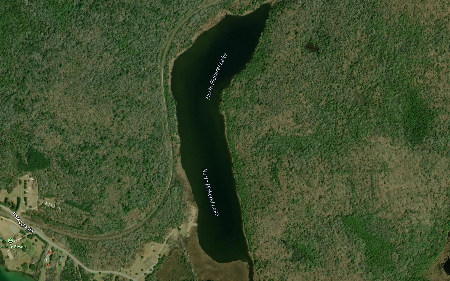 Satellite map of the North Pickerel Lake