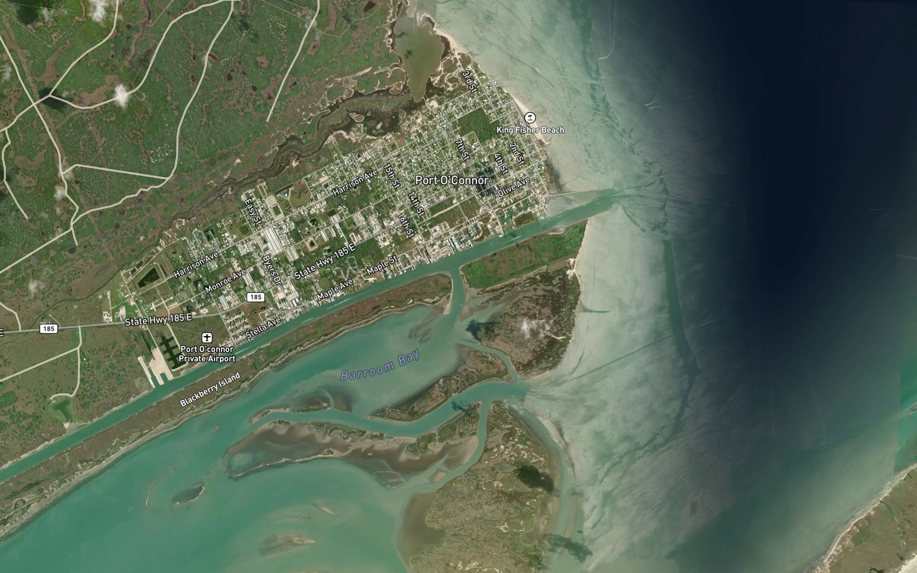 Satellite map of the Fishermans Cut