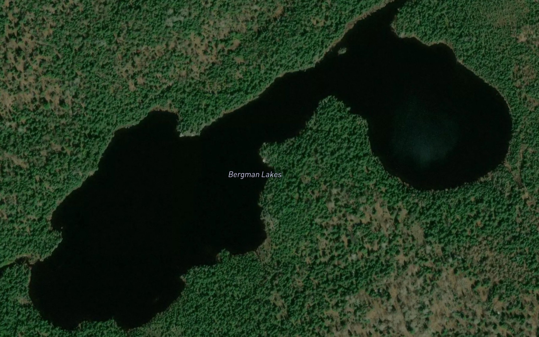 Satellite map of the Bergman Lakes