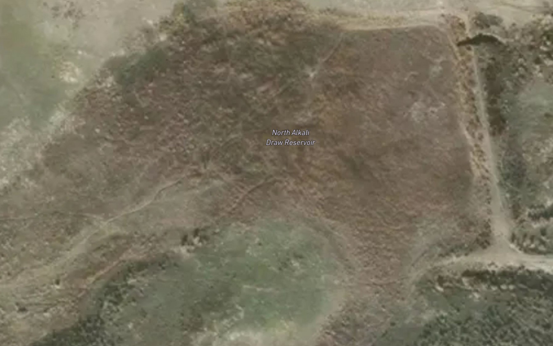 Satellite map of the North Alkali Draw Reservoir