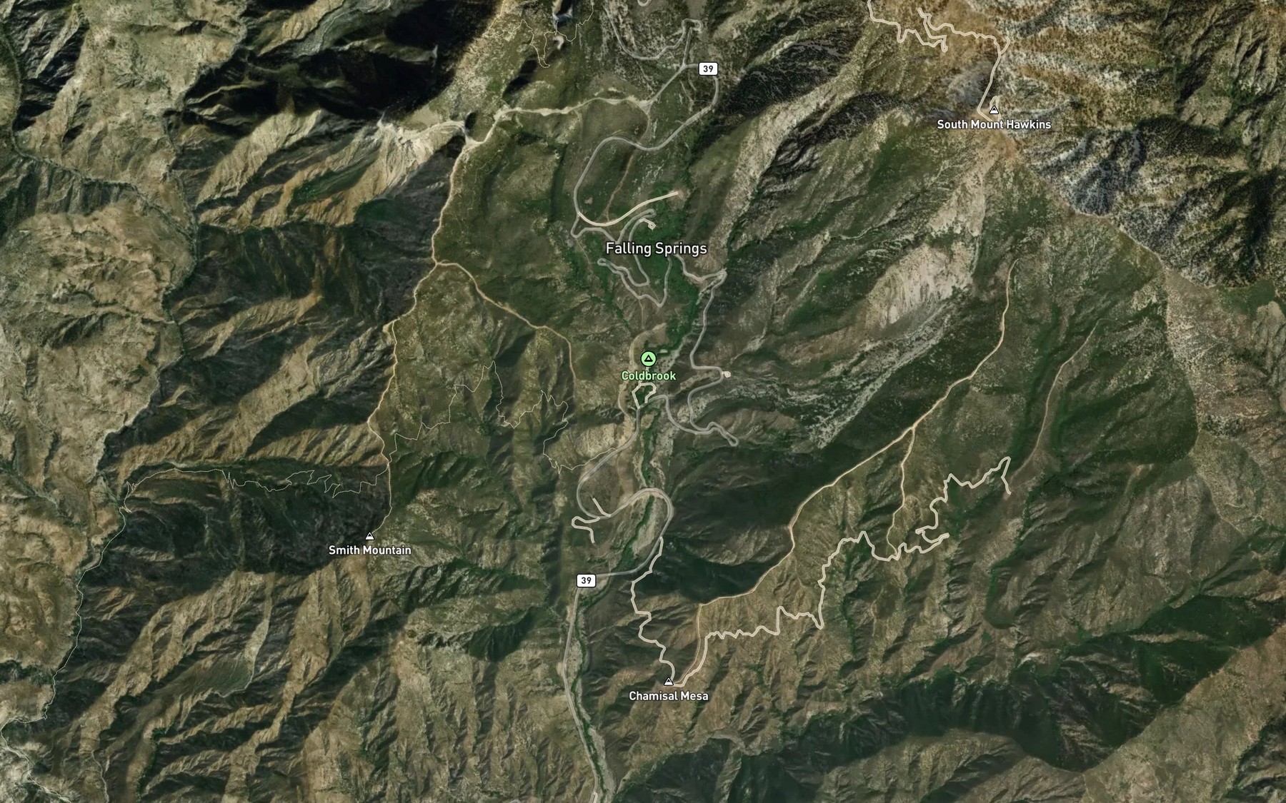 Satellite map of the Coldbrook Creek