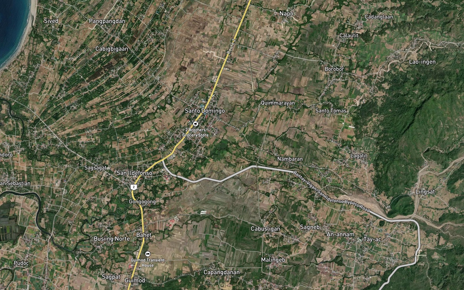 Satellite map of the Santo Thomas River