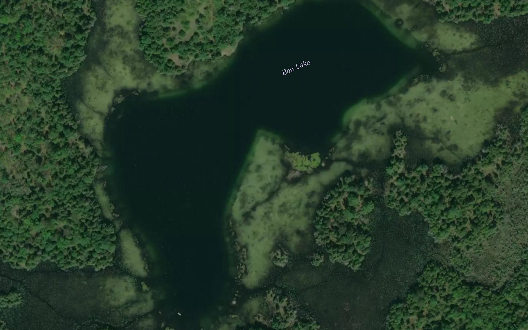 Satellite map of the Bow Lake