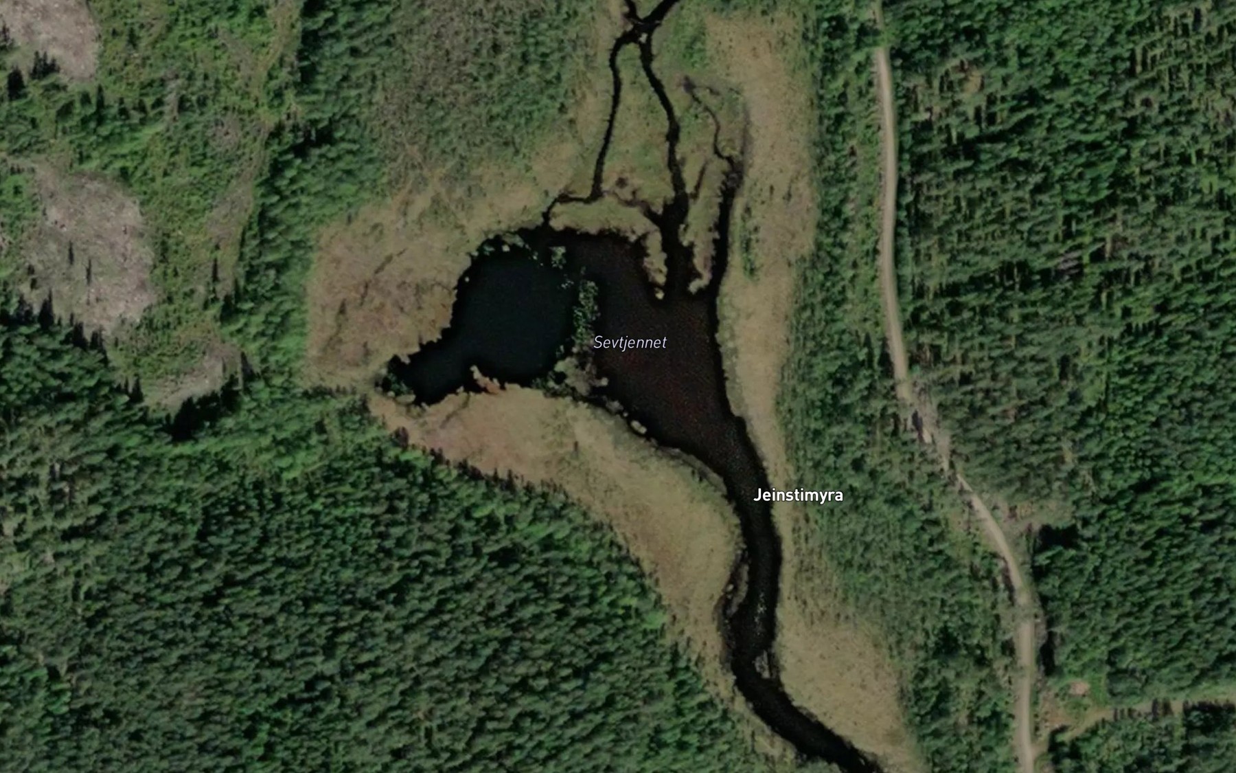 Satellite map of the Sevtjernet