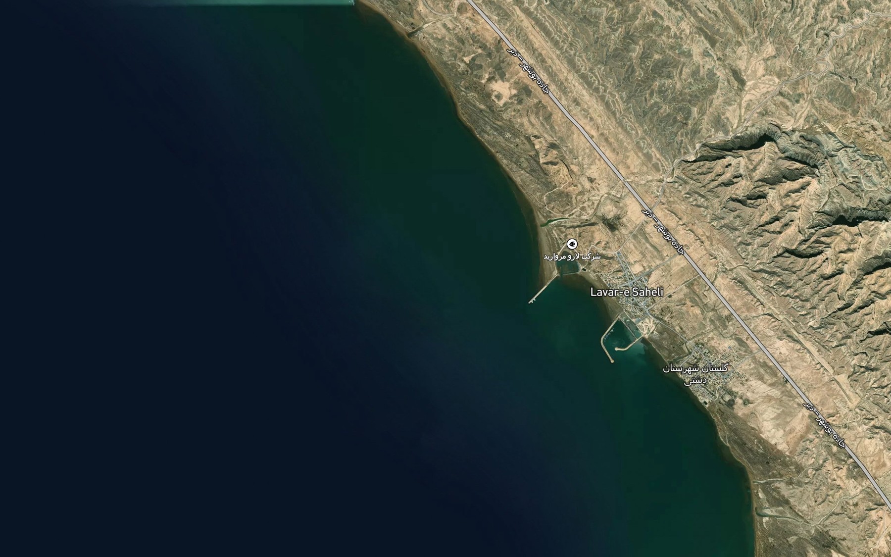 Satellite map of the Khalij-e Fars