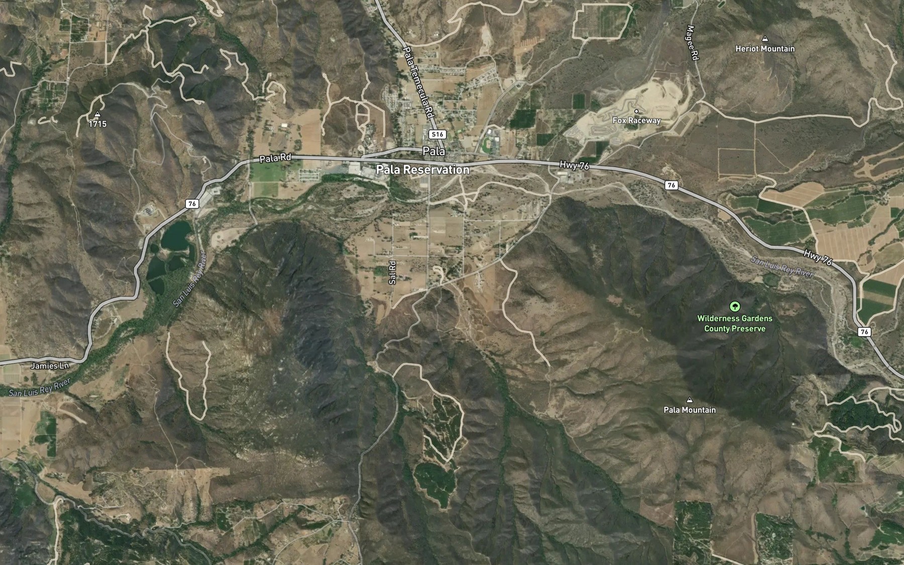 Satellite map of the Bubble-up Creek