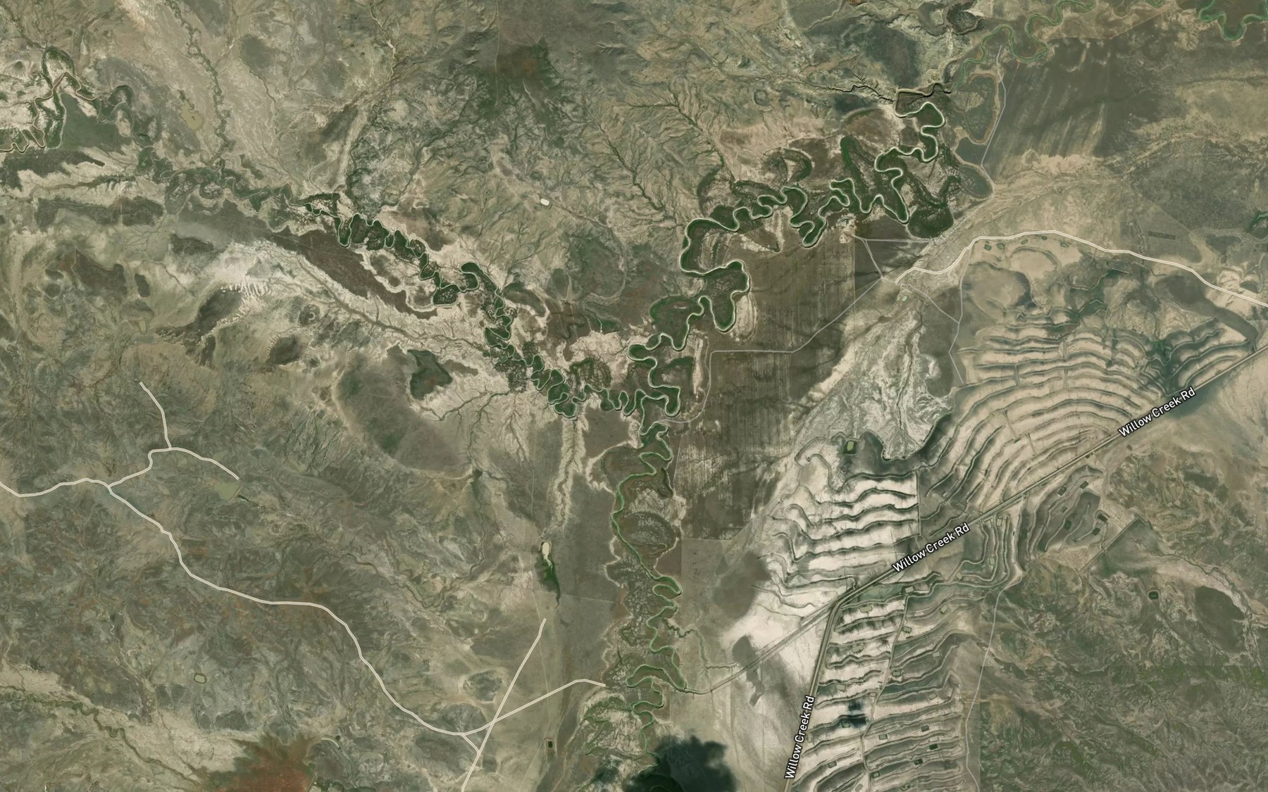 Satellite map of the Beaver Creek