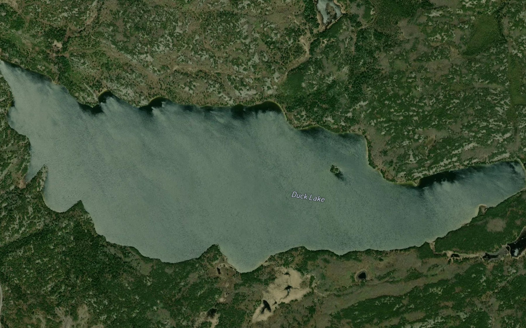 Satellite map of the Duck Lake