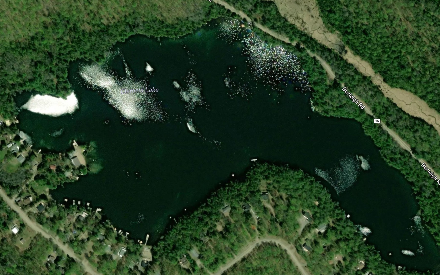Satellite map of the Clement Lake
