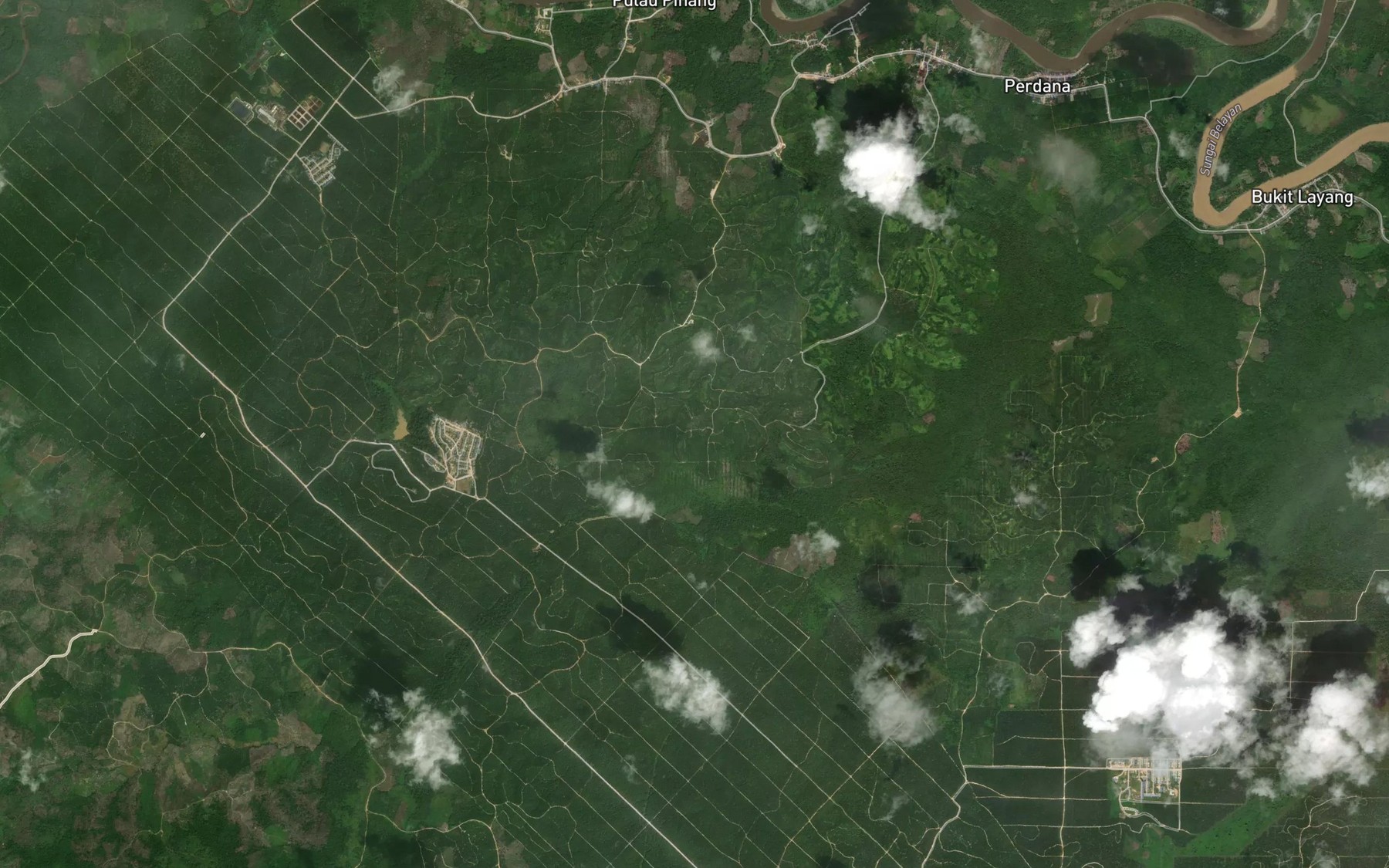 Satellite map of the Sungai Sentekan
