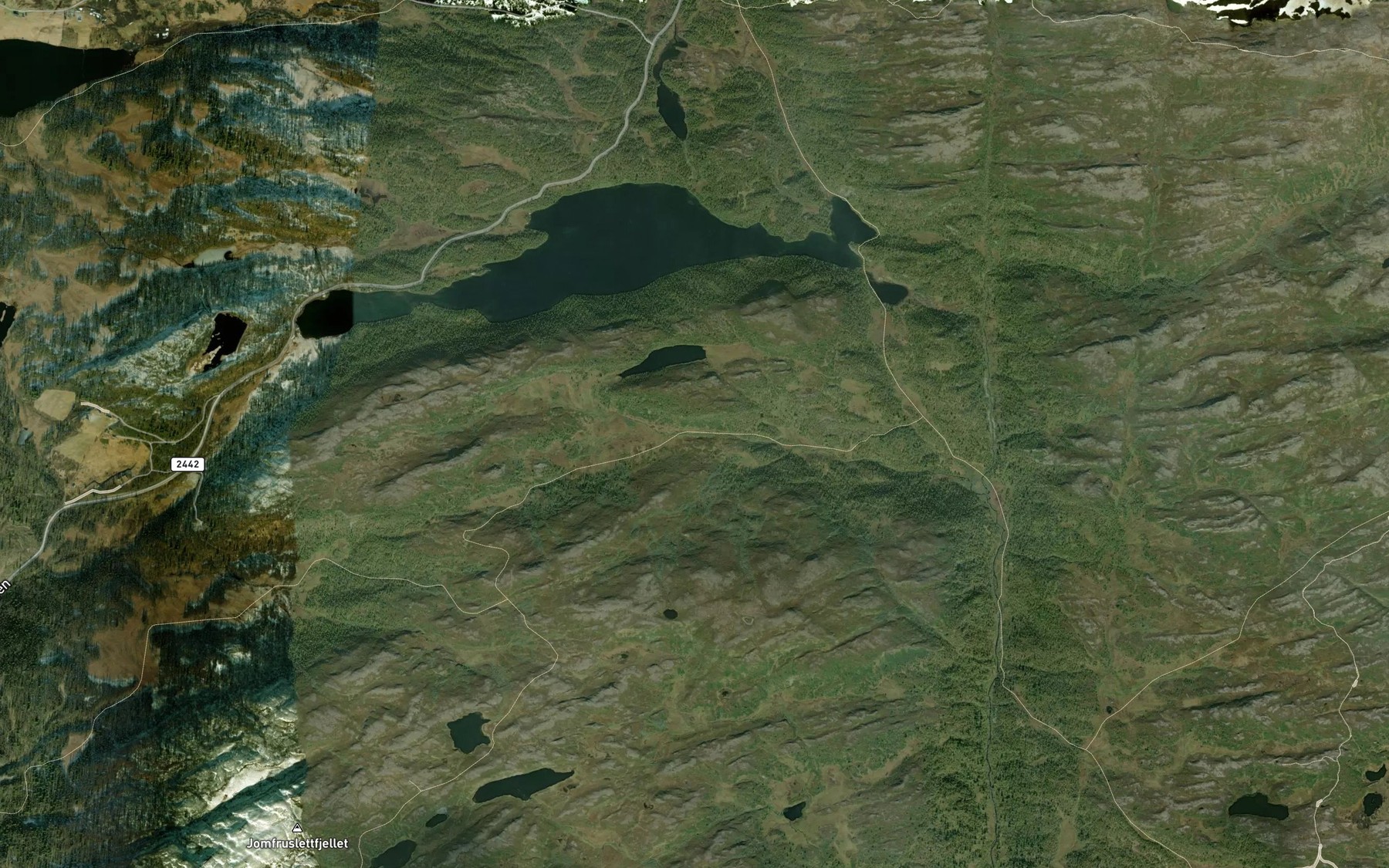 Satellite map of the Ryggetrotjednbekken
