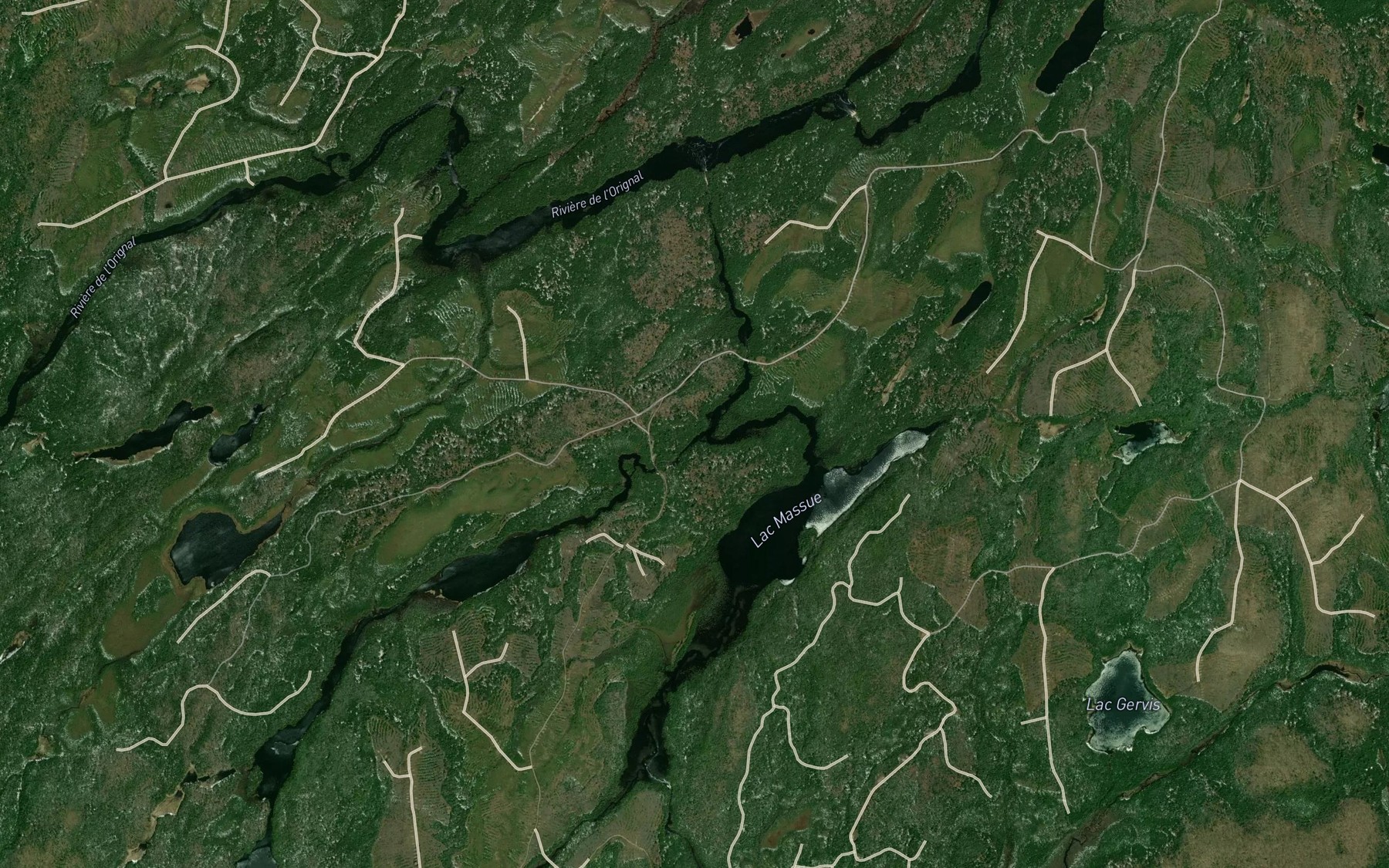 Satellite map of the Ruisseau O'Neil