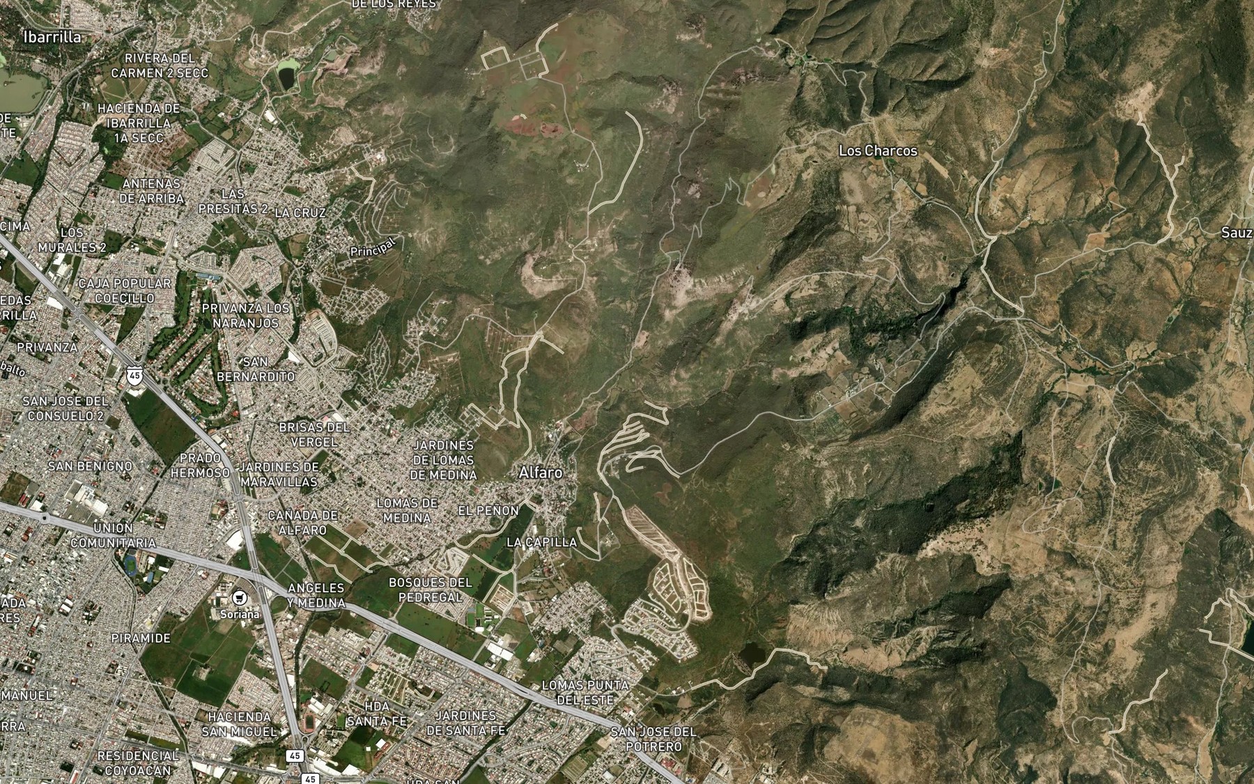 Satellite map of the Puerto Colorado