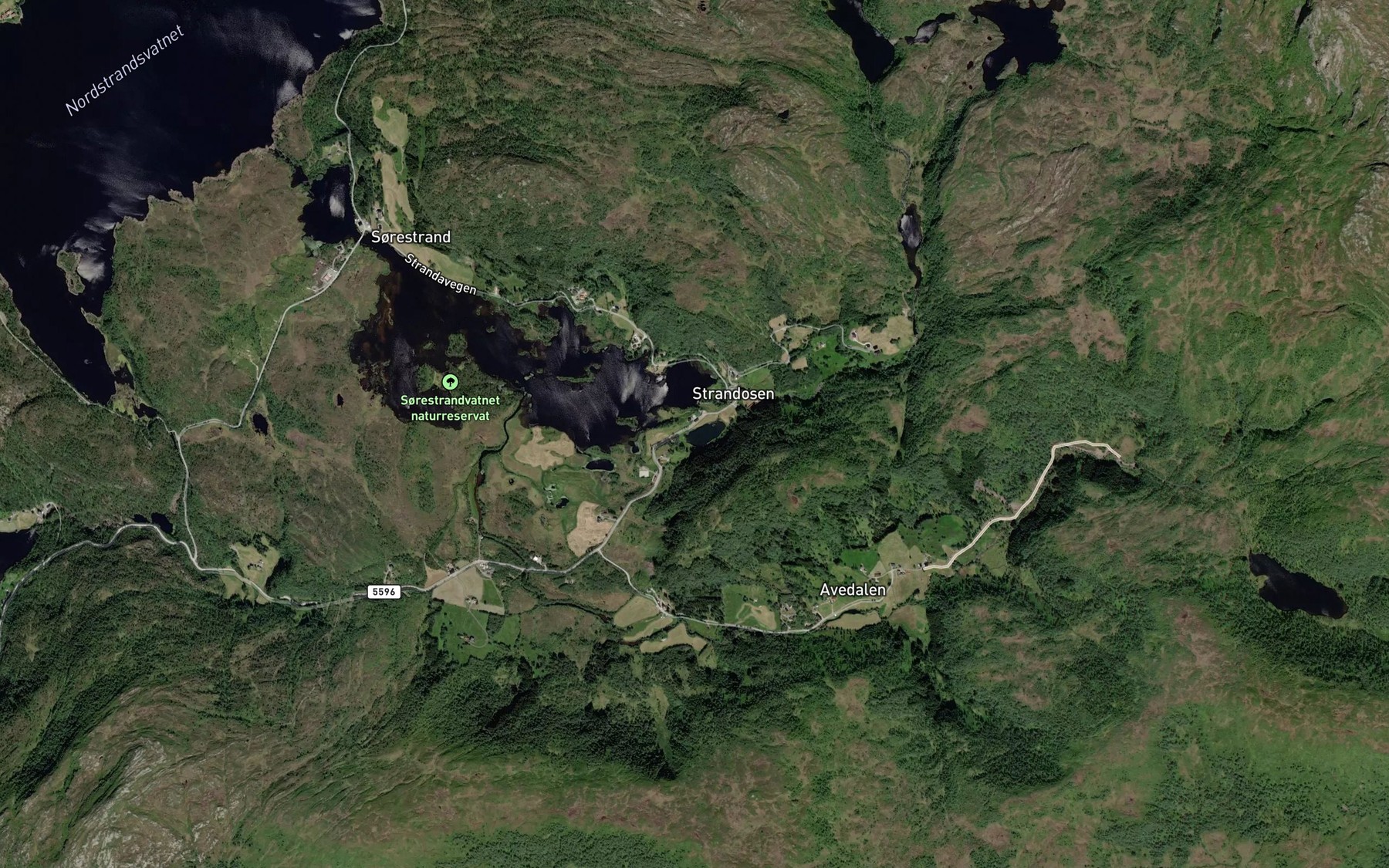 Satellite map of the Strandostjorna