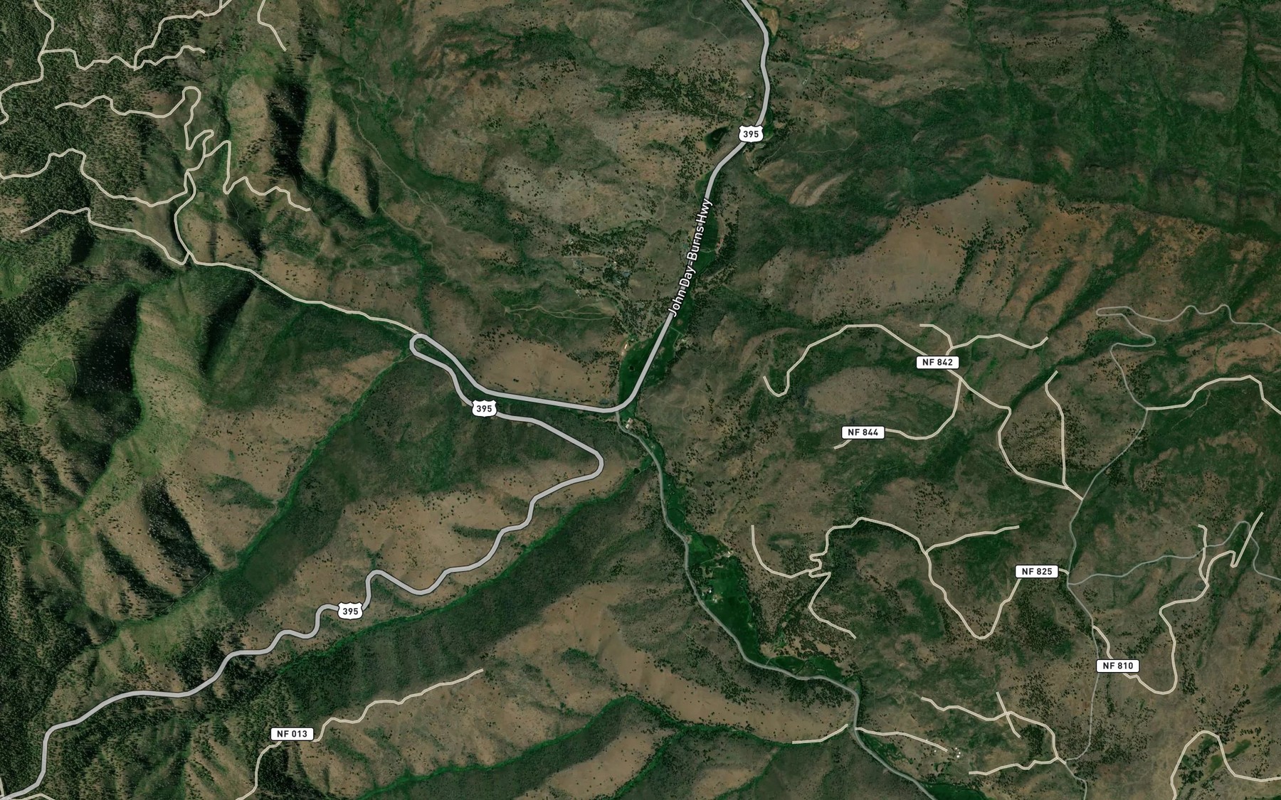 Satellite map of the Vance Creek
