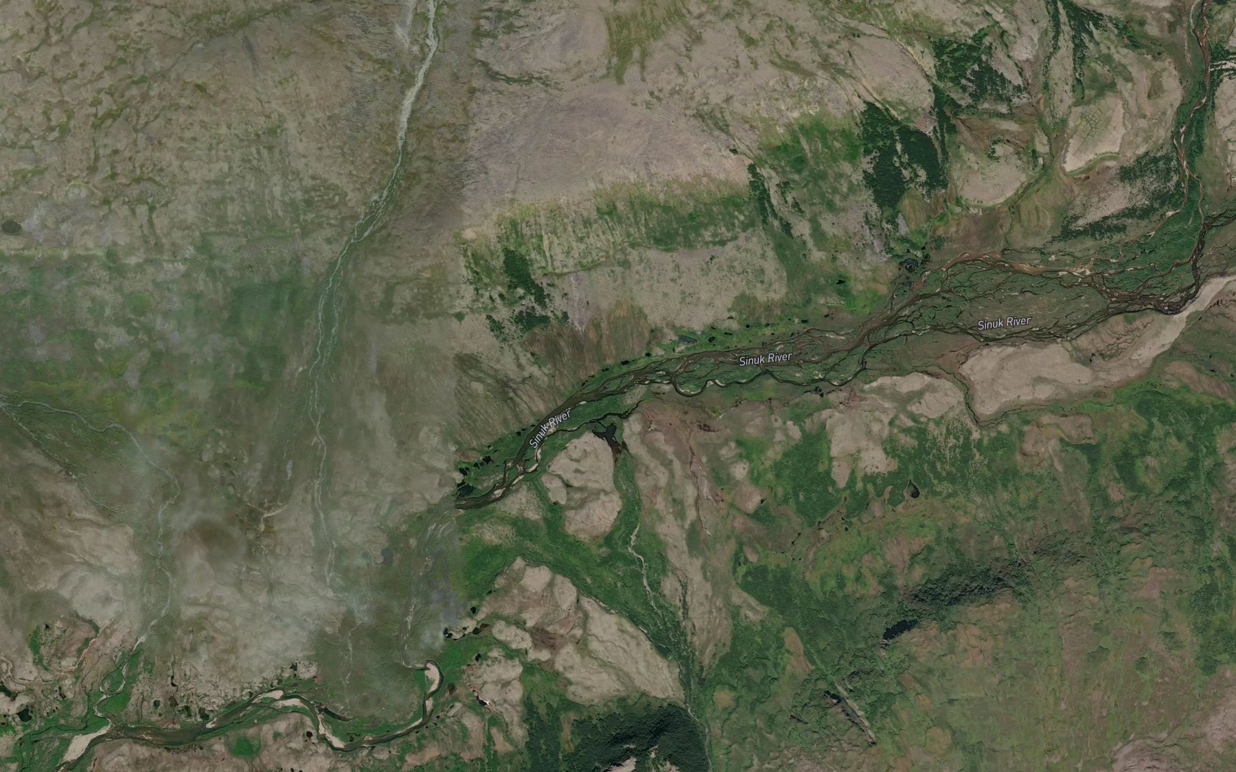 Satellite map of the Charlie Creek
