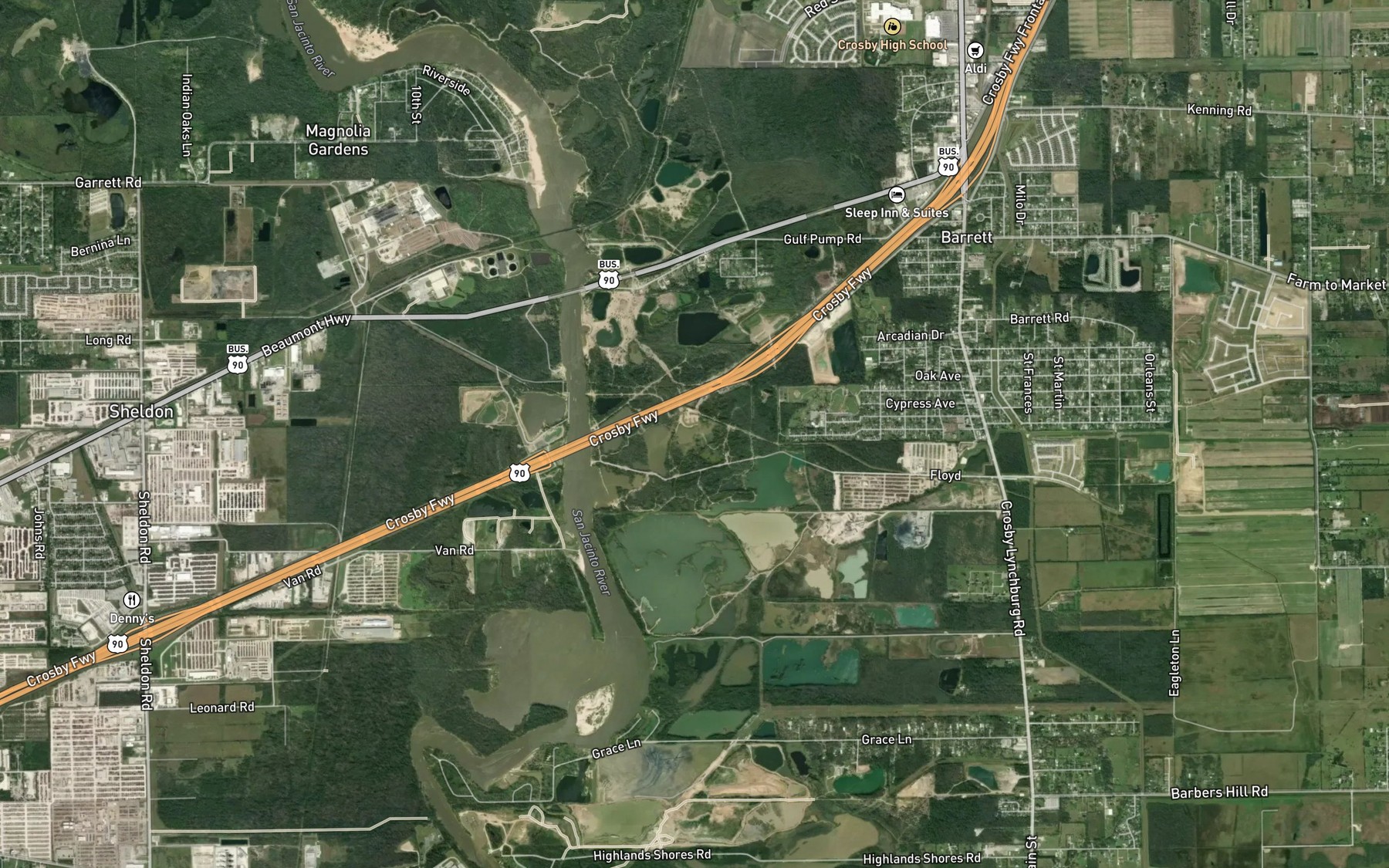 Satellite map of the Faucet Lake
