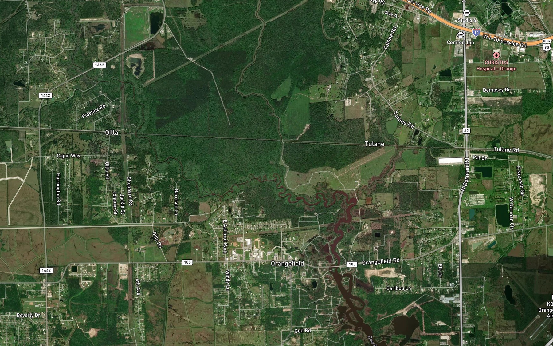 Satellite map of the Cole Creek