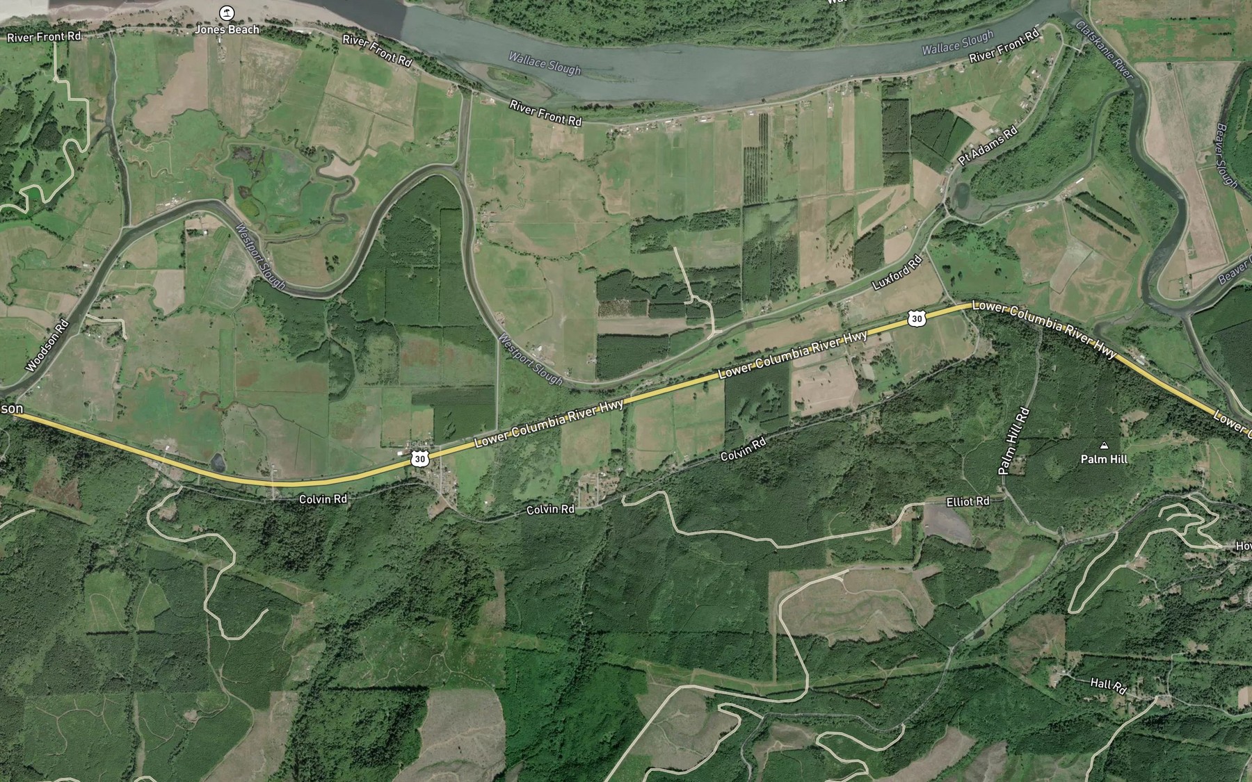 Satellite map of the Graham Creek