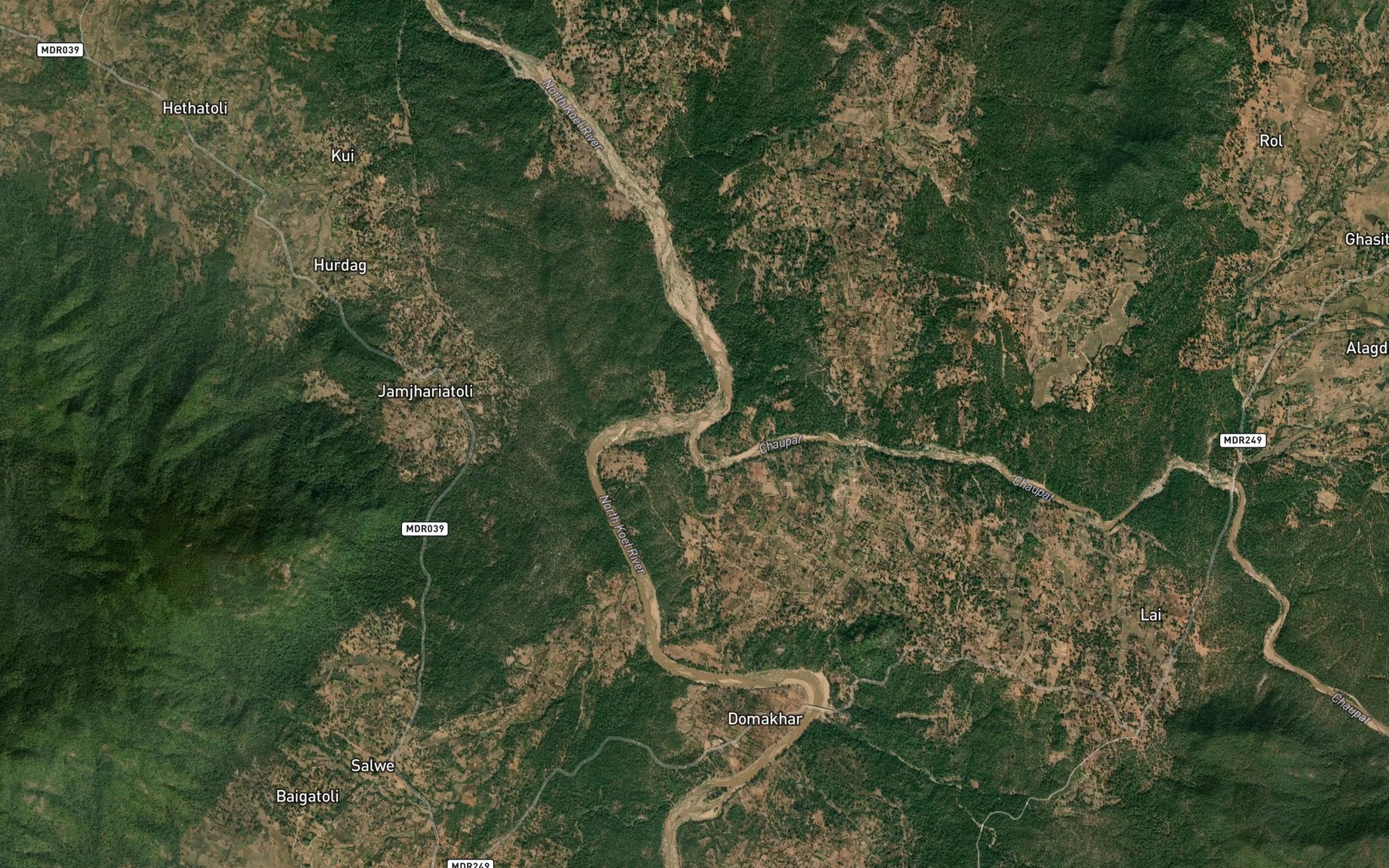 Satellite map of the Chaupat River