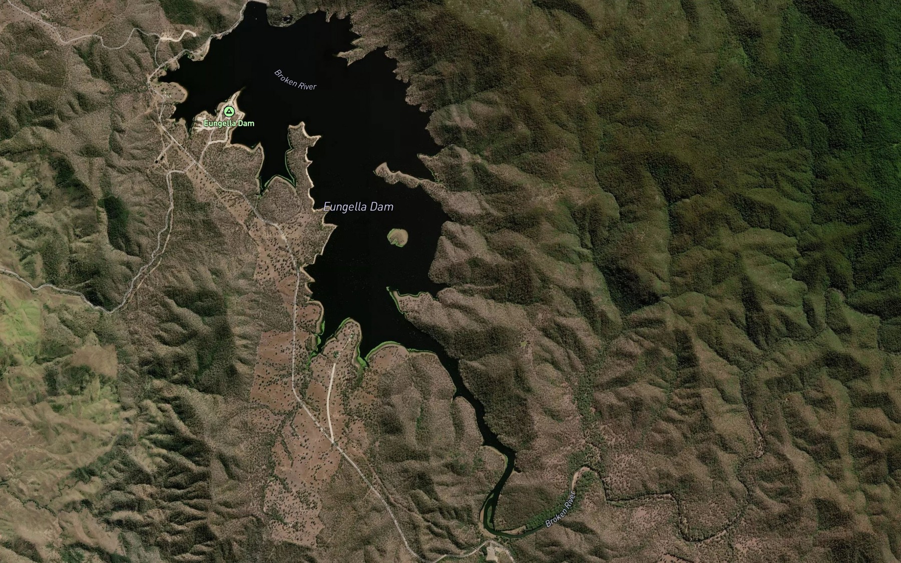 Satellite map of the Lake Eungella
