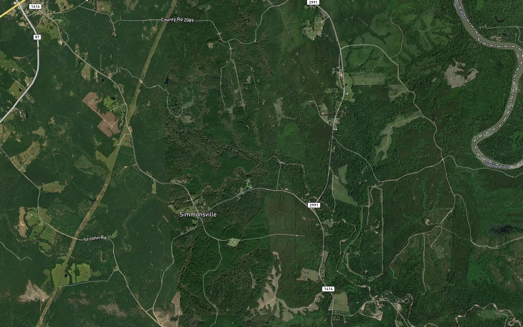 Satellite map of the Yellow Bayou