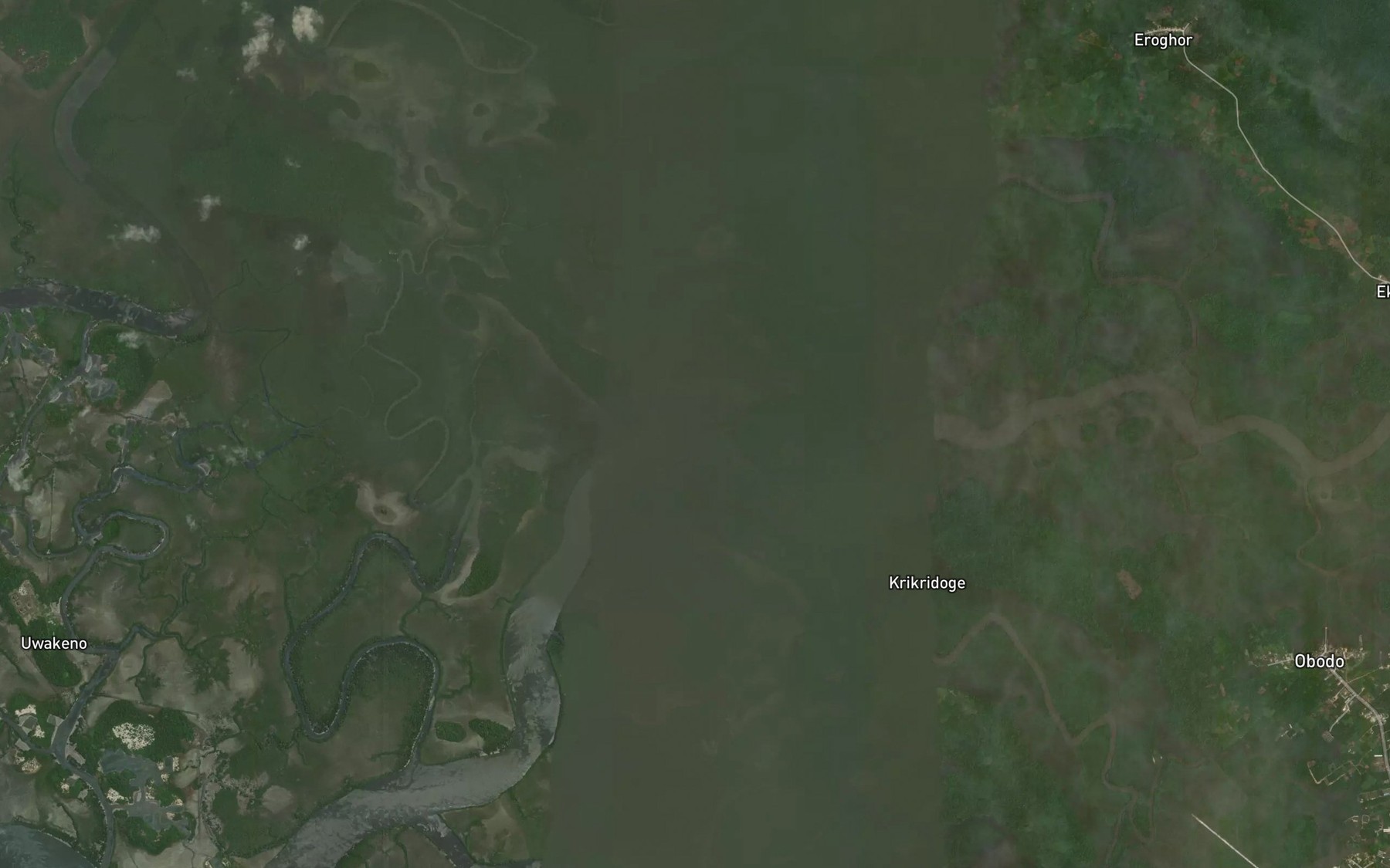 Satellite map of the Obodo Creek