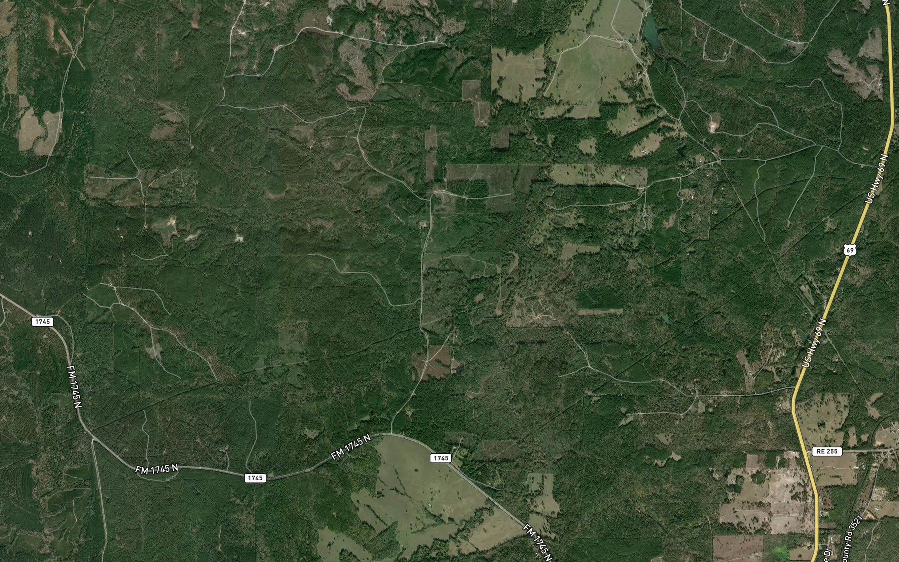 Satellite map of the Little Dry Creek