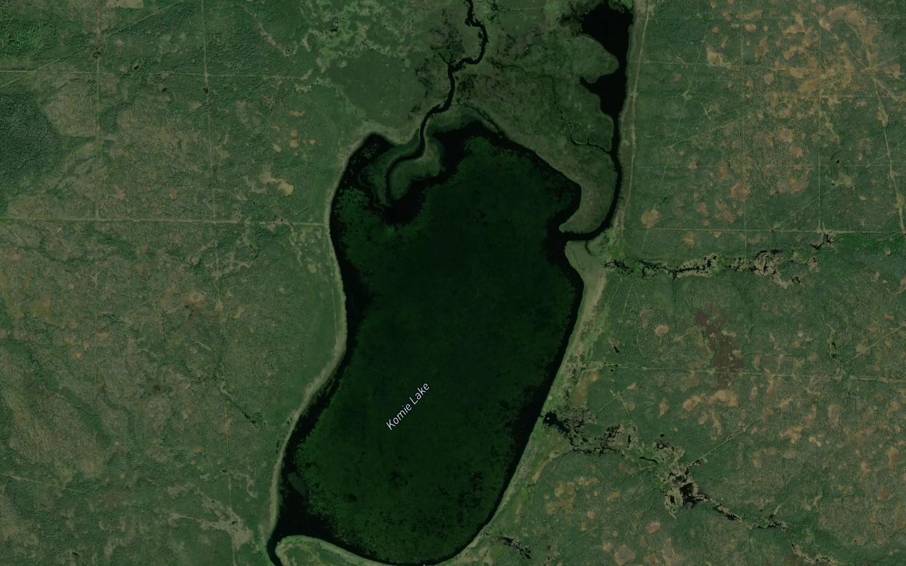Satellite map of the Komie Lake