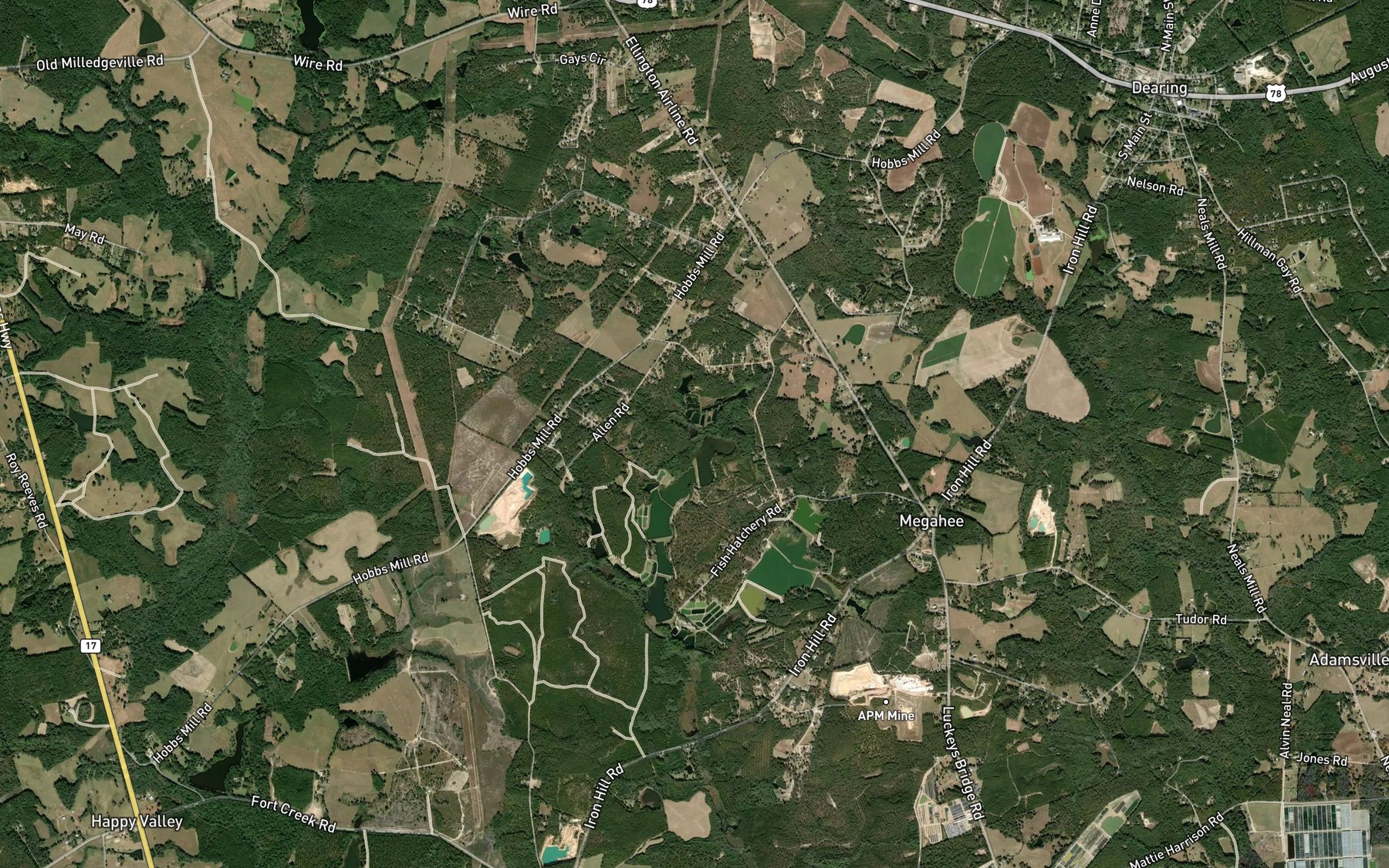 Satellite map of the Dearing Number 11 Lake