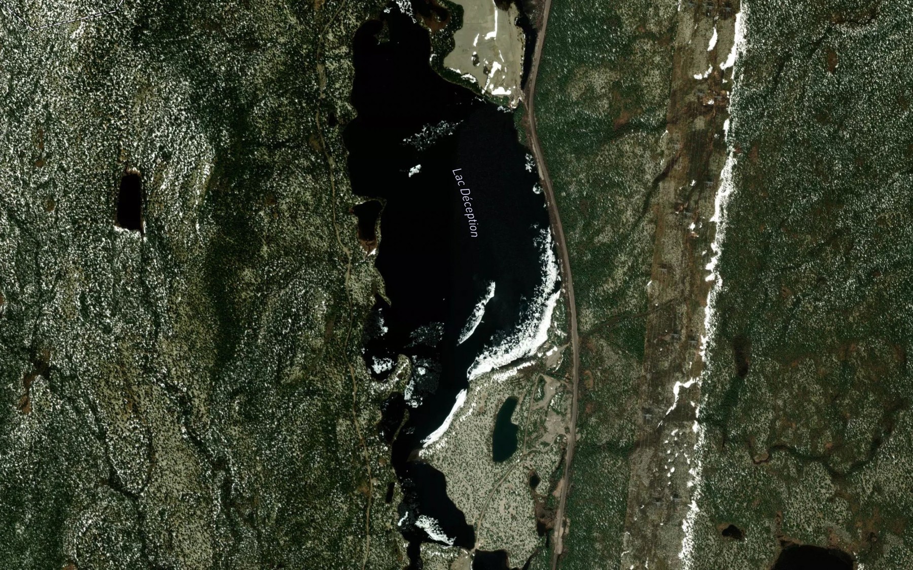 Satellite map of the Lac Deception
