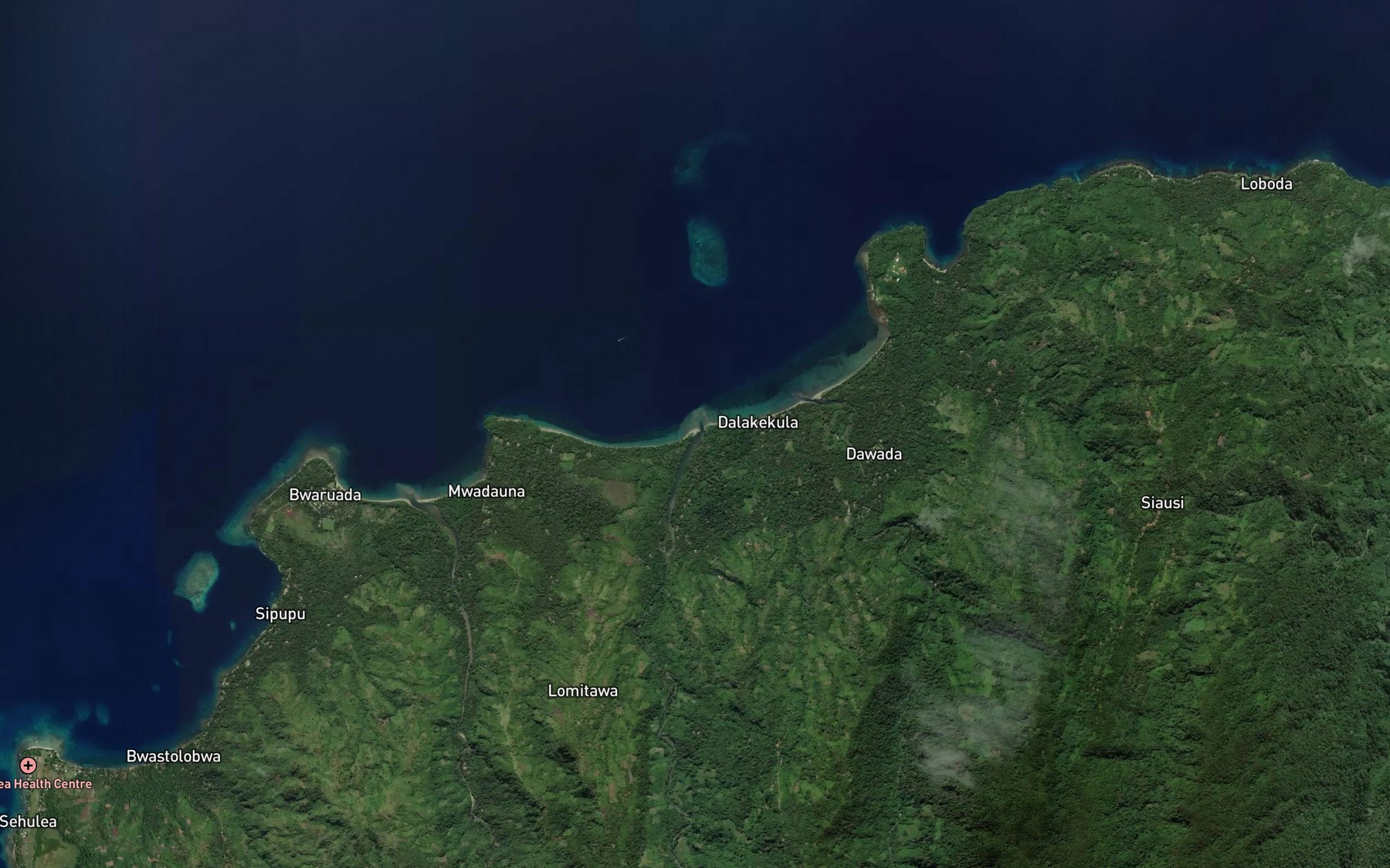 Satellite map of the Kwaiahia River