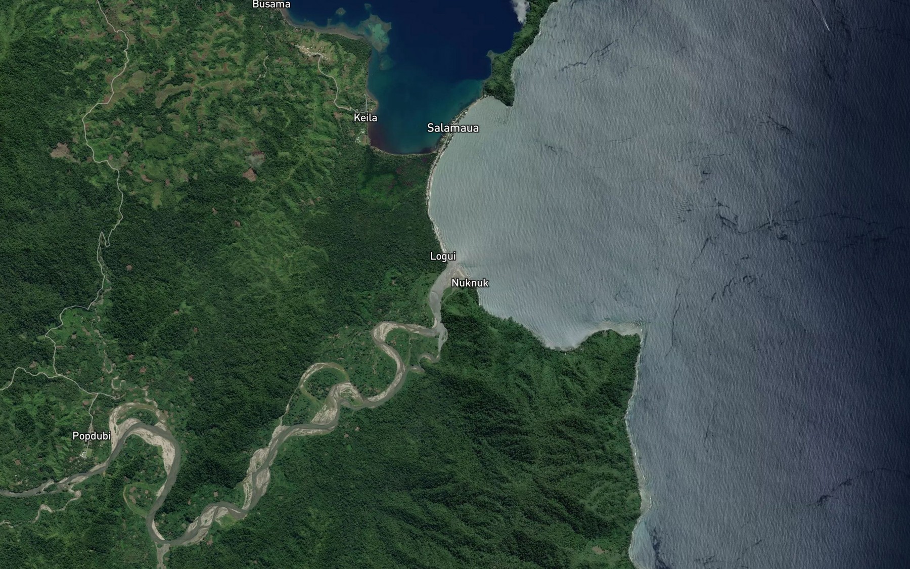 Satellite map of the Logui River