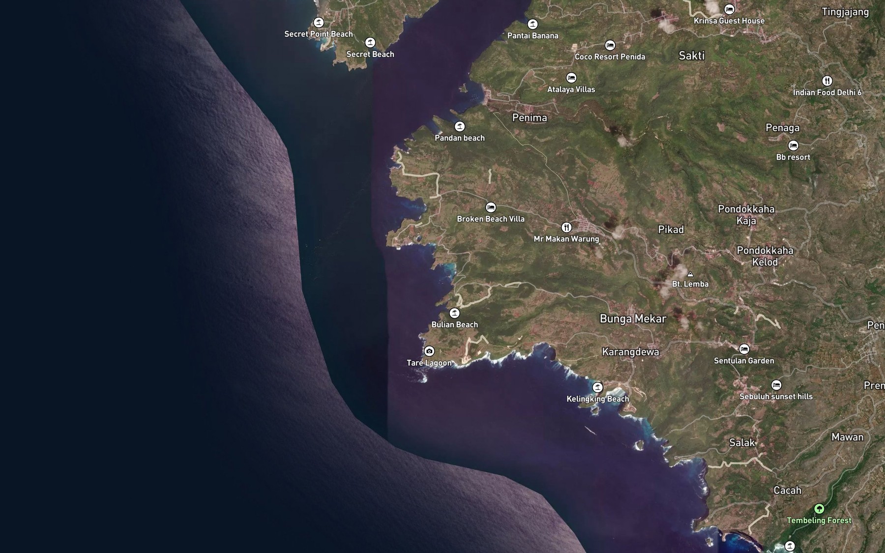 Satellite map of the Teluk Tokadoyah