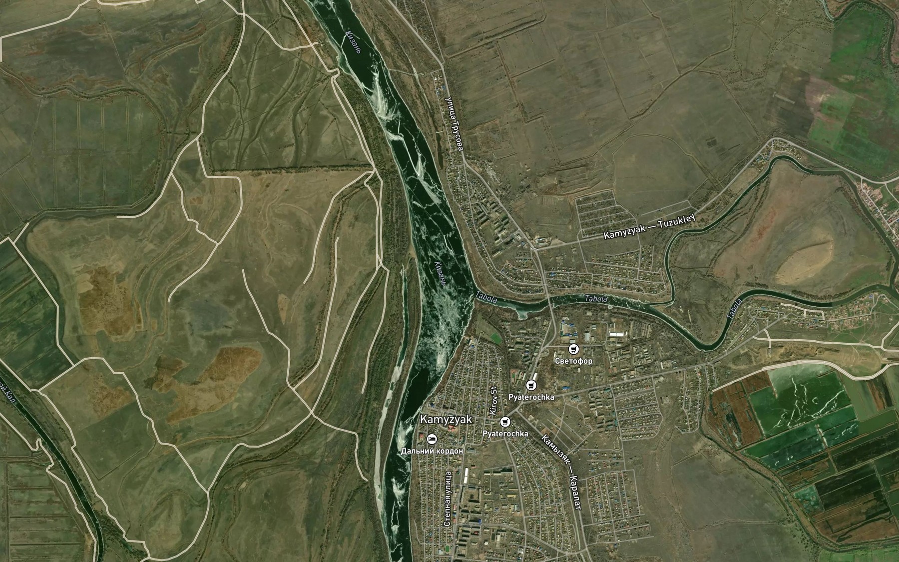 Satellite map of the Kizan'