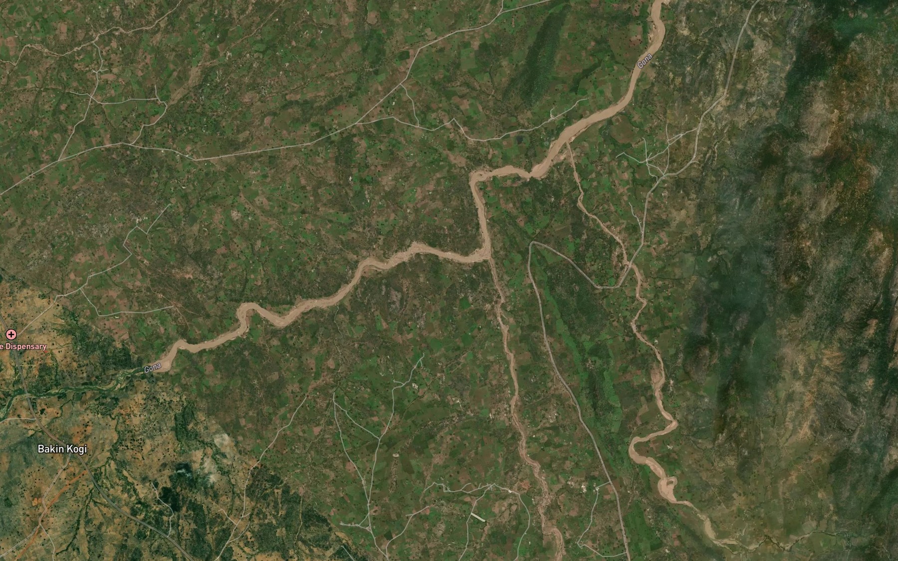Satellite map of the River Badiko