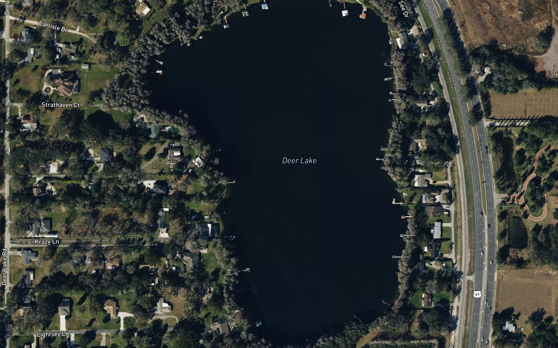 Satellite map of the Deer Lake