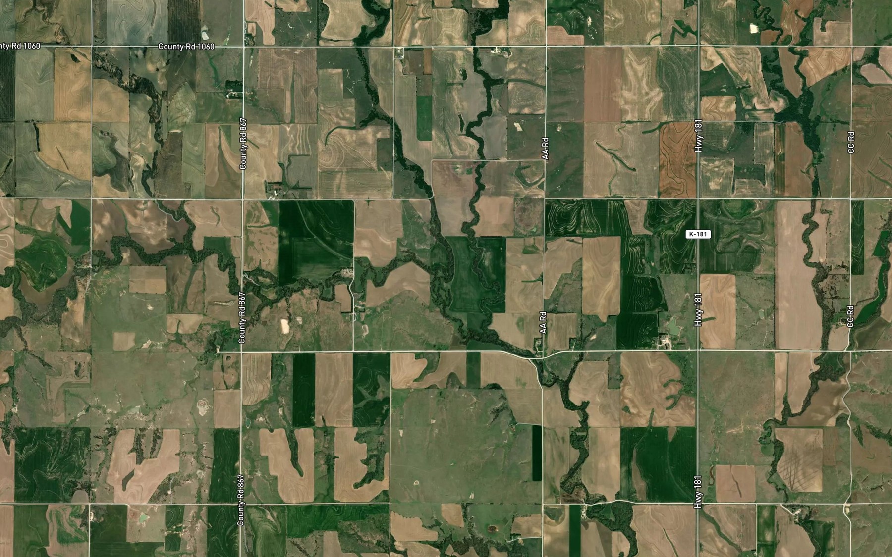 Satellite map of the West Oak Creek