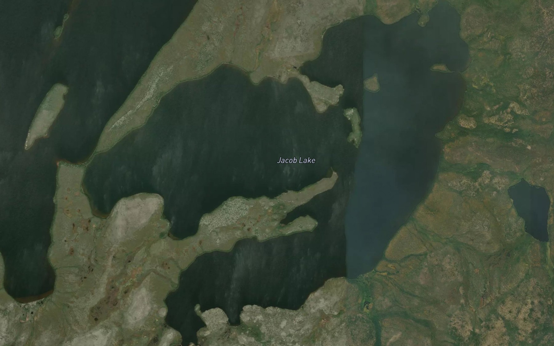 Satellite map of the Jacob Lake