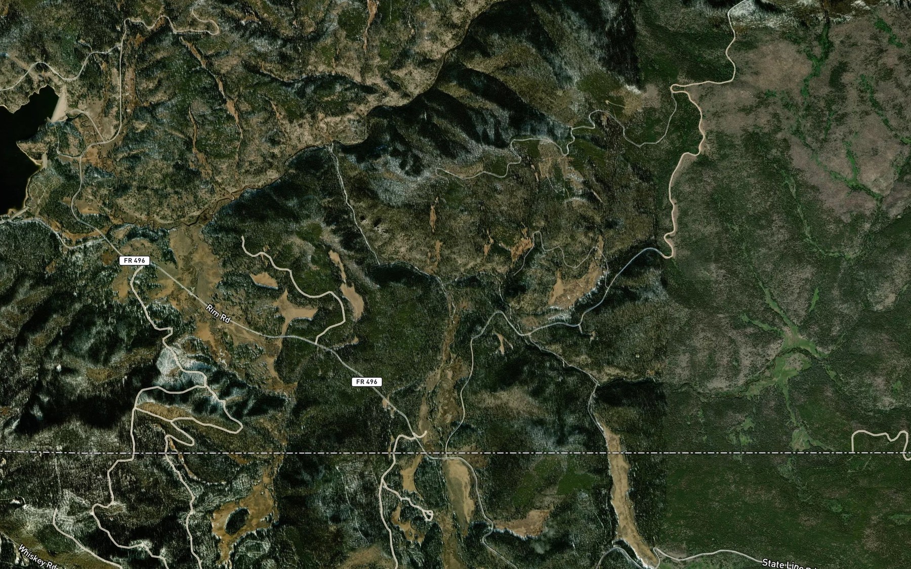Satellite map of the East Fork Encampment River